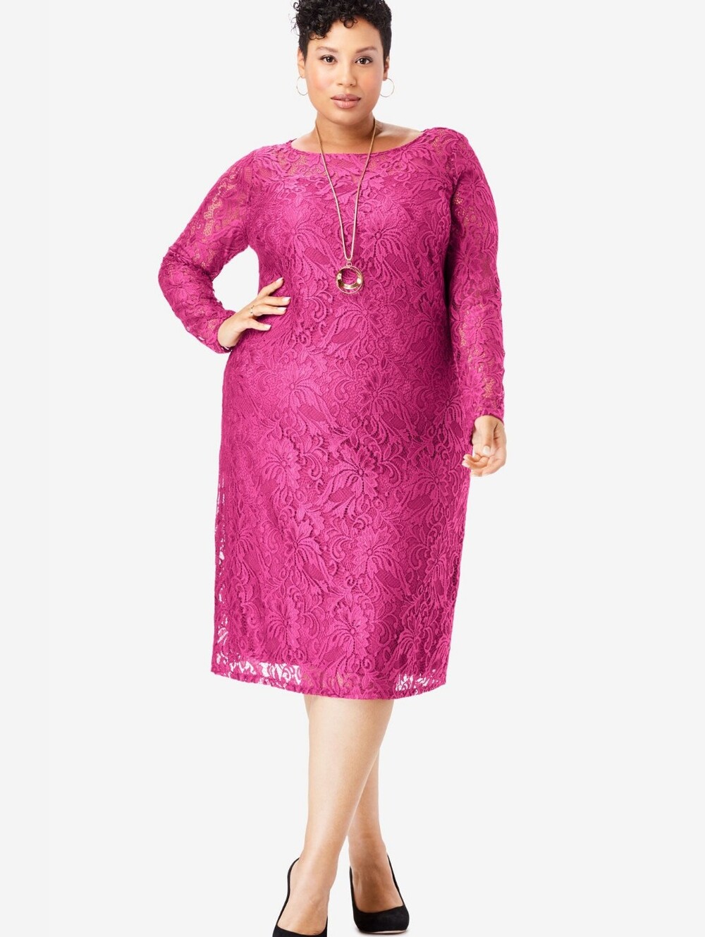Jessica London Fuchia Lace Shift Dress 18w